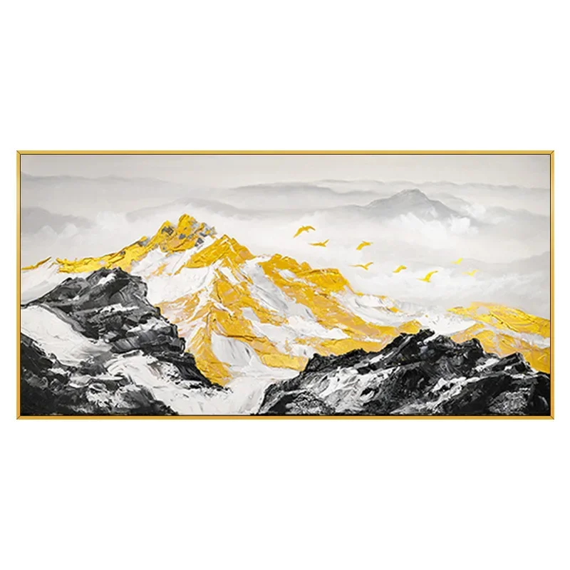 

119723gDigital oil painting living room background wall mountain and river oil painting decorative painting hand-painted oil pai