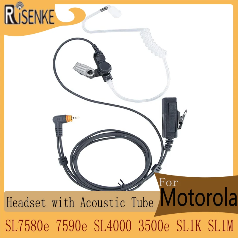 RISENKE TLK100 Earpiece for Motorola SL300 SL7550 SL7580e SL7590 7590e SL4000 SL3500 3500e SL1K SL1M Walkie Talkie Headset