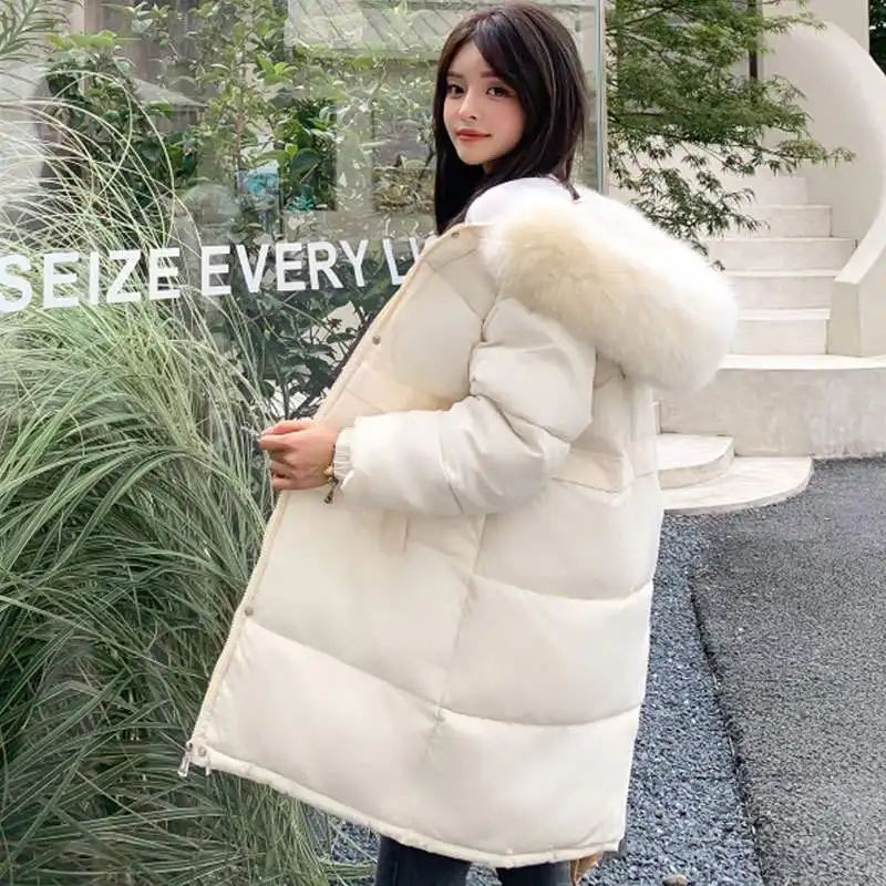 Winter Jacket Women 2022 Pattern Casual Loose Hooded Long Cotton Coat Female Clothing Parkas Wadded Thick Warm Overcoat Ladies