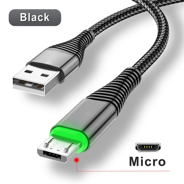 

2022 LED 3A USB Type C Cable Micro USB Fast Charging Wire For Samsung Huawei Mobile phone Charge USB C Data Charge Cord