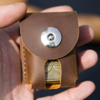 genuine leather lighter case cowhide custom protective sleeve lighter storage holster belt bag handmade for zippo lighter shell