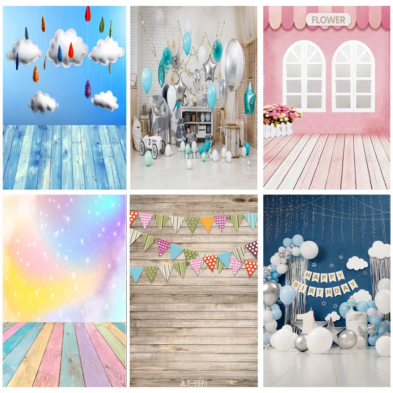 

Vinyl Custom Children Birthday Photography Backdrops Cartoon Indoor Flowers Baby Portrait Photo Background Studio Props ZLSY-13