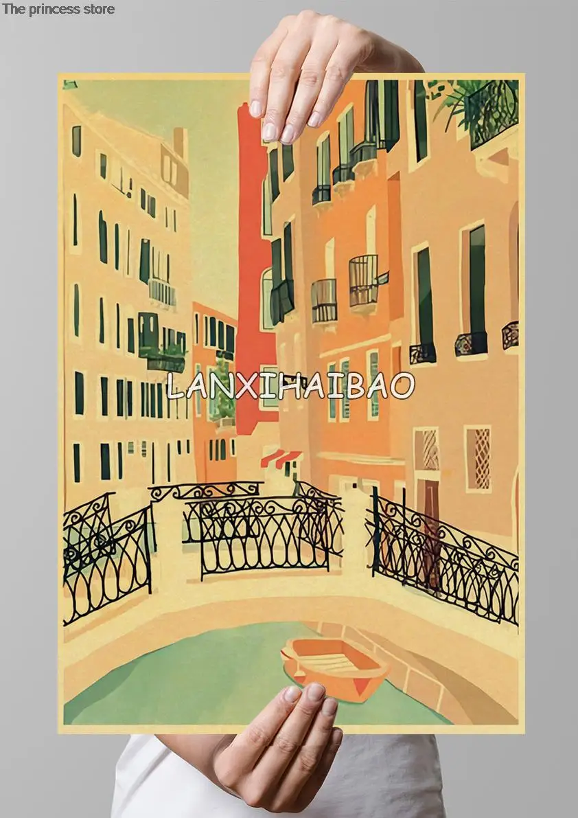 Декоративные картины из аниме Рим Дубай пейзаж знаменитого города походный