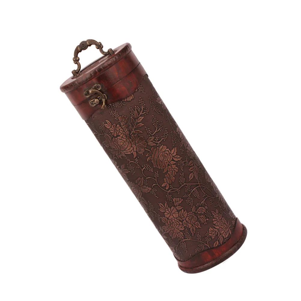 

Christmas Decorations Wooden Box Packing Case Round Household Vintage Travel