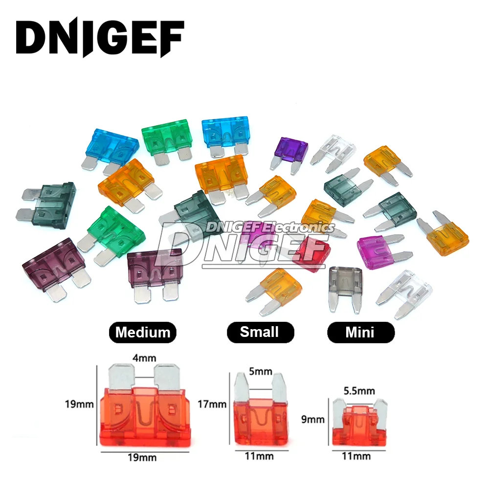10 шт. Стандартные мини-маленькие 2 Автомобильные предохранители 2A 3A 5A 7.5A 10A 15A 20A 25A 30A Зажим для усилителя Набор предохранителей для автомобиля Грузовик Мини Маленький Средний