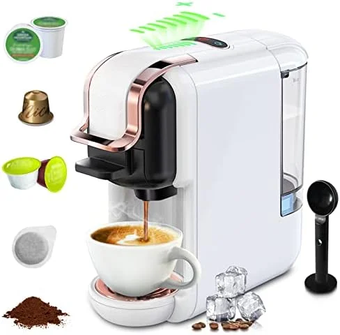 

Maker for Single Pods, HiBREW 5-in-1 Espresso Machine for Kcup*/Nes* Original/DG*/ESE Pod/Espresso Powder Compatible, Cold/Hot M