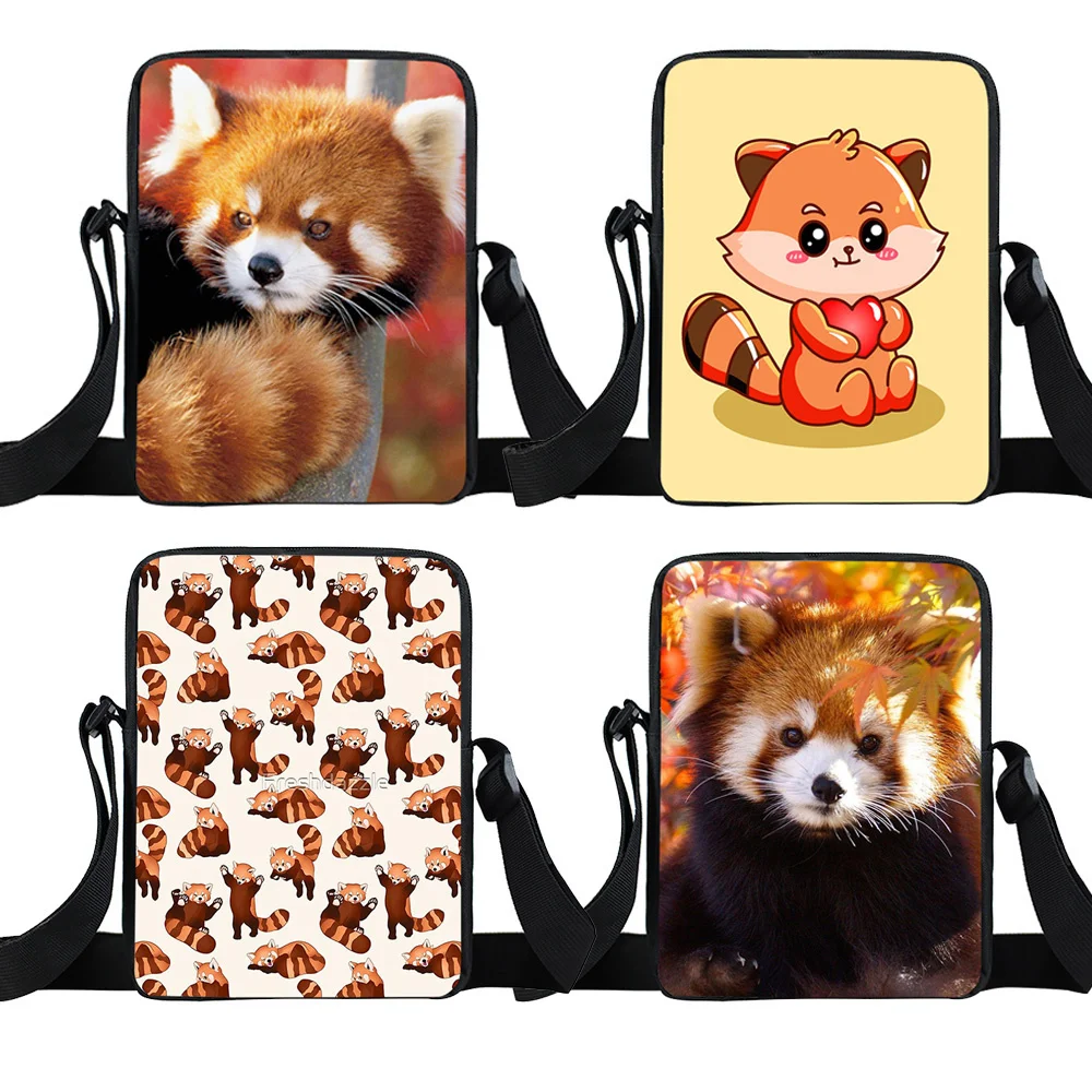 

Kawaii Cartoon Red Panda Messenger Bag Women Canvas Small Satchel Girls Travel Bags Ladies Shoulder Bags Backpack Gift