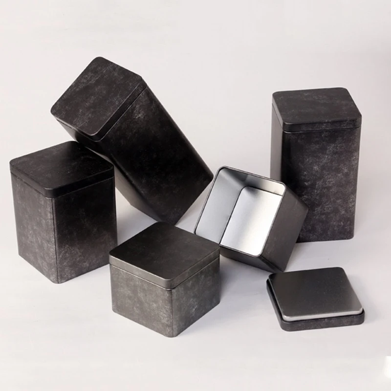 

Airtight Tea Nuts Food Storage Containers Lunch Collectables Rectangle Packing Metal Tin Box