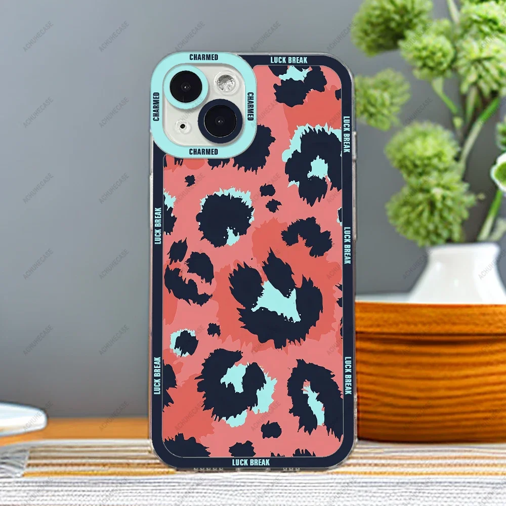 Чехол для телефона с леопардовым принтом iPhone 16 15 14 13 12 Plus Pro Max Mini 11 XS X XR мягкий