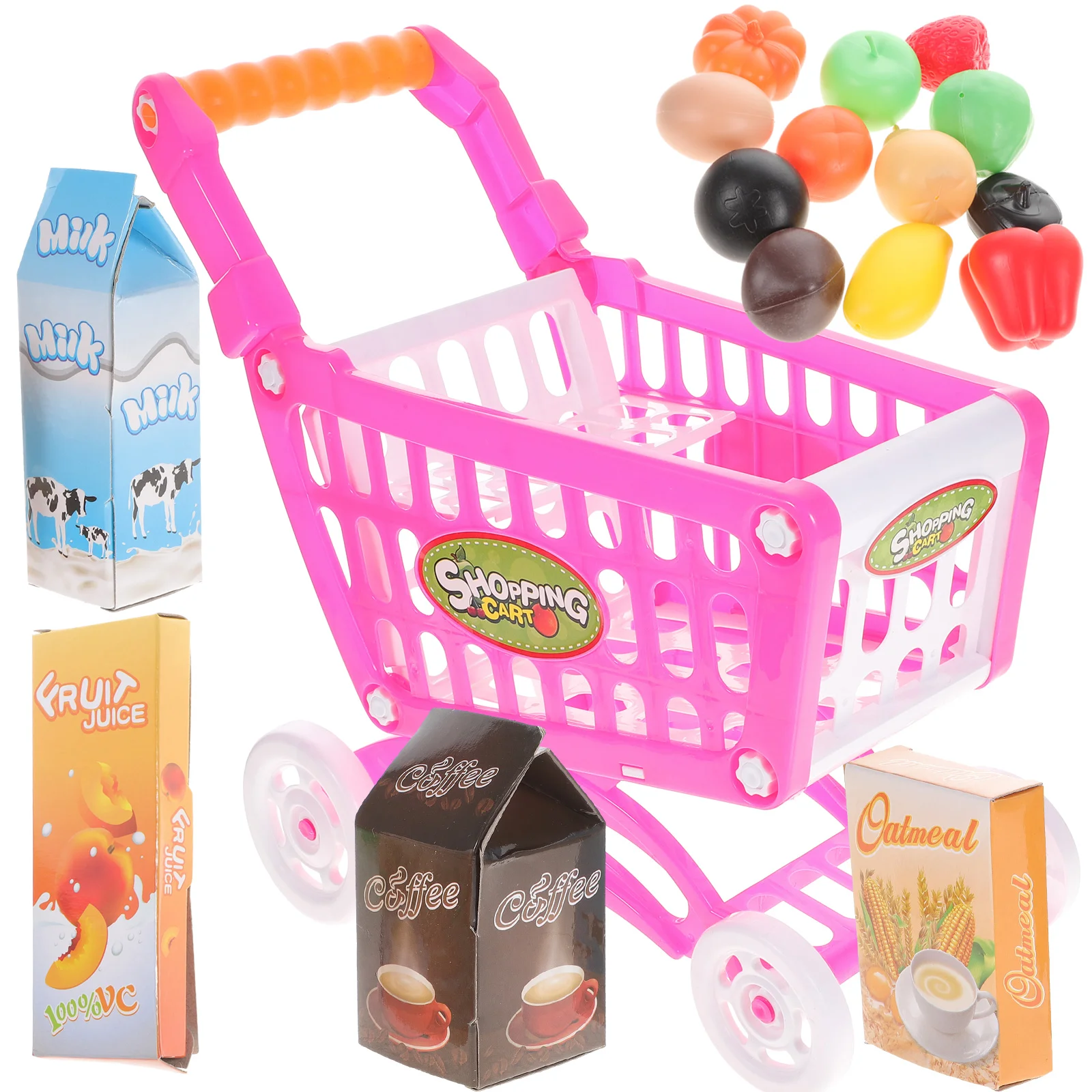 

Toddler Assemble Shopping Cart Simulation Supermarket Shopping Cart Educational Toys Baby Walker Infant Stroller Trolley Food