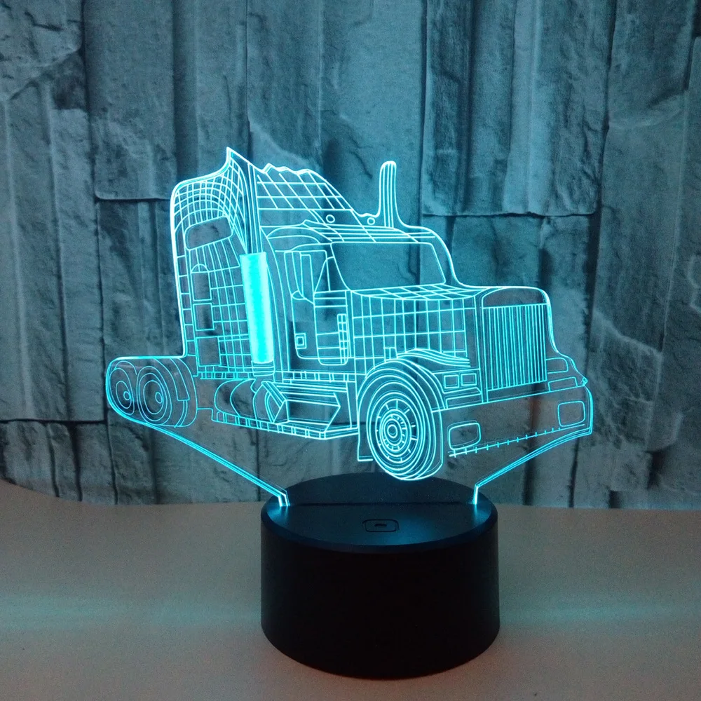 

New Truck 3d Nightlight Colorful Touch Led Visual Led Night Light Gift Atmosphere 3d Visual Stereo Table Lamp