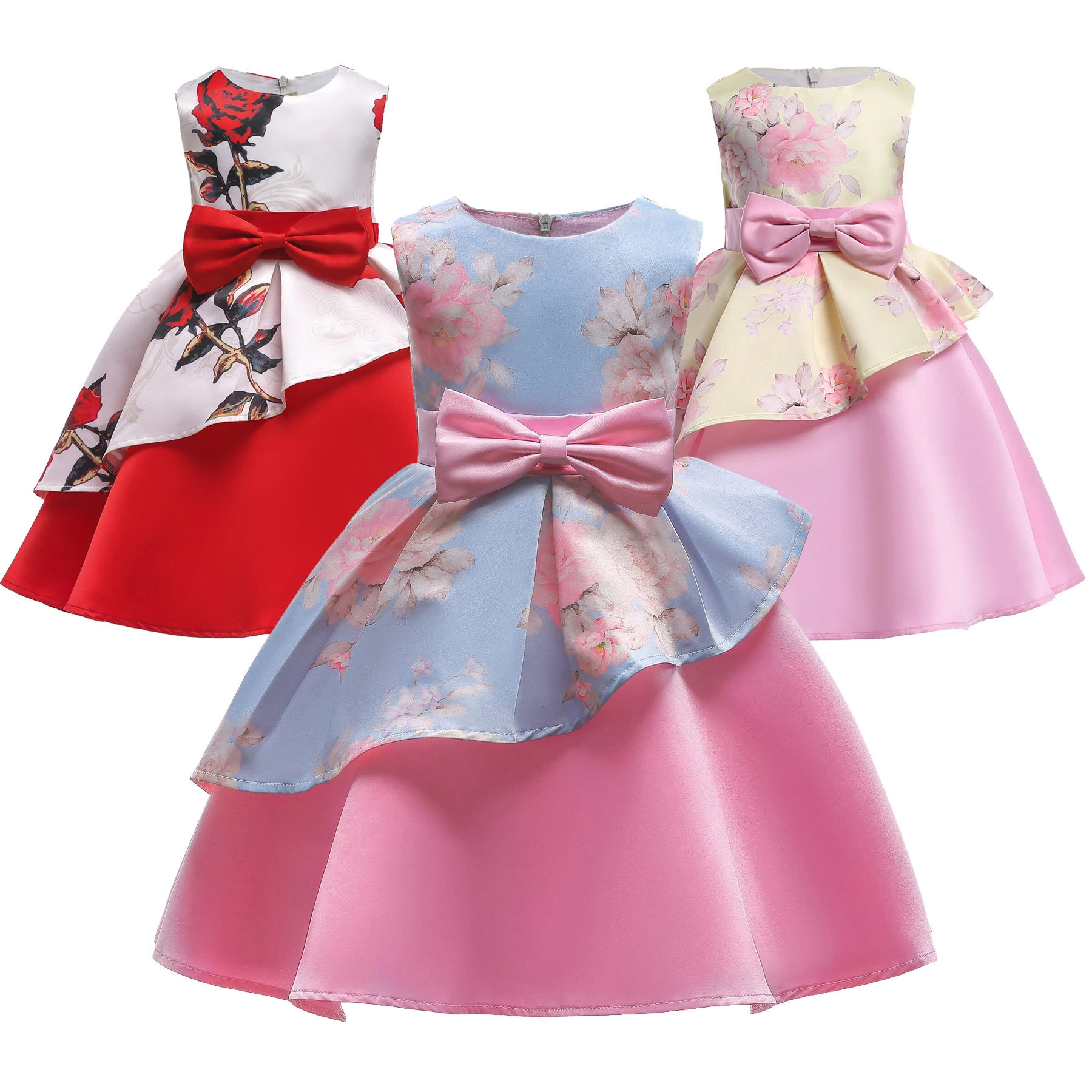 

Ready Stock Ehomkids 2-10Y Girls Kids Party Dress Elegant Floral Party Dresses Children Costume For Birthday Performance