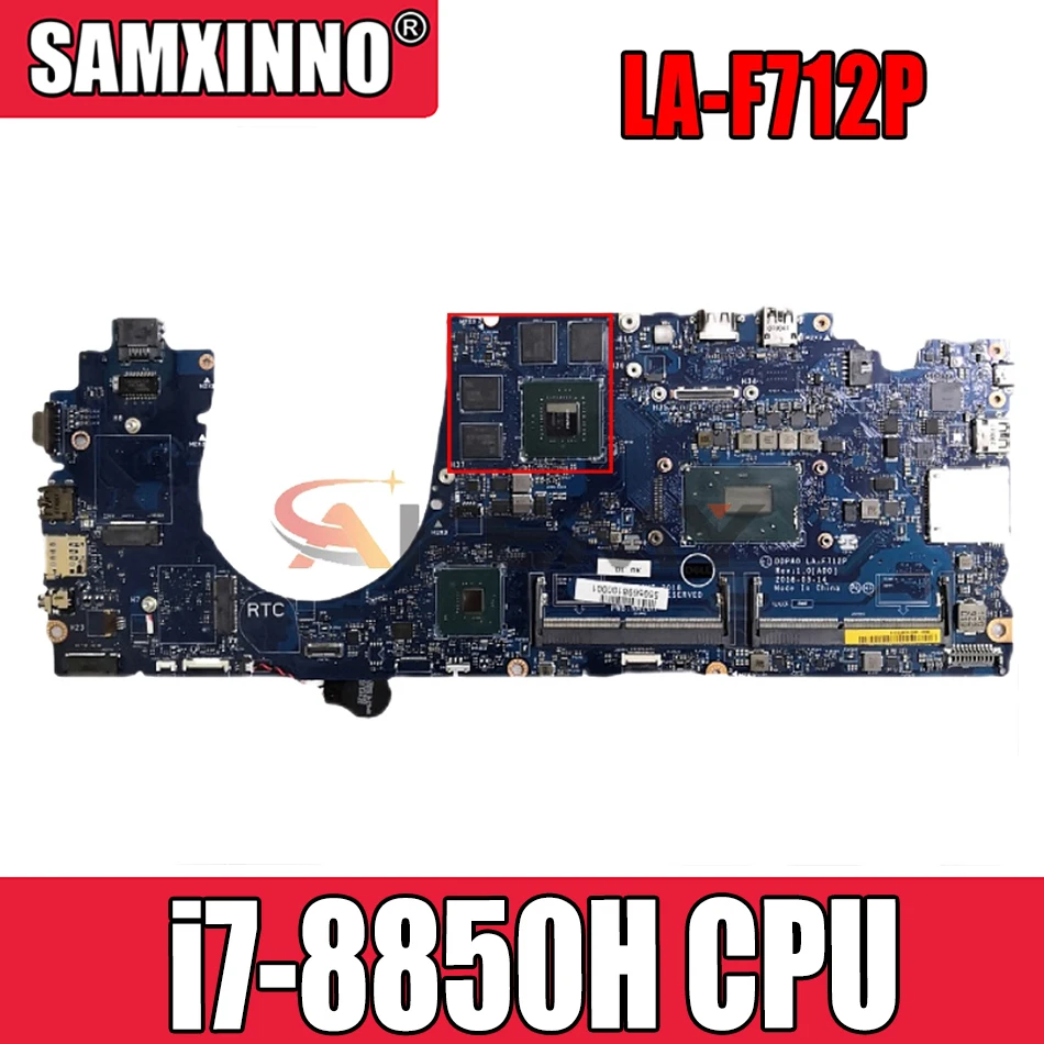 

Akemy For DELL Percision 3530 notebook motherboard mainboard 65DFC LA-F712P mainboard with I7-8850H CPU DDR4 tested 100% ok