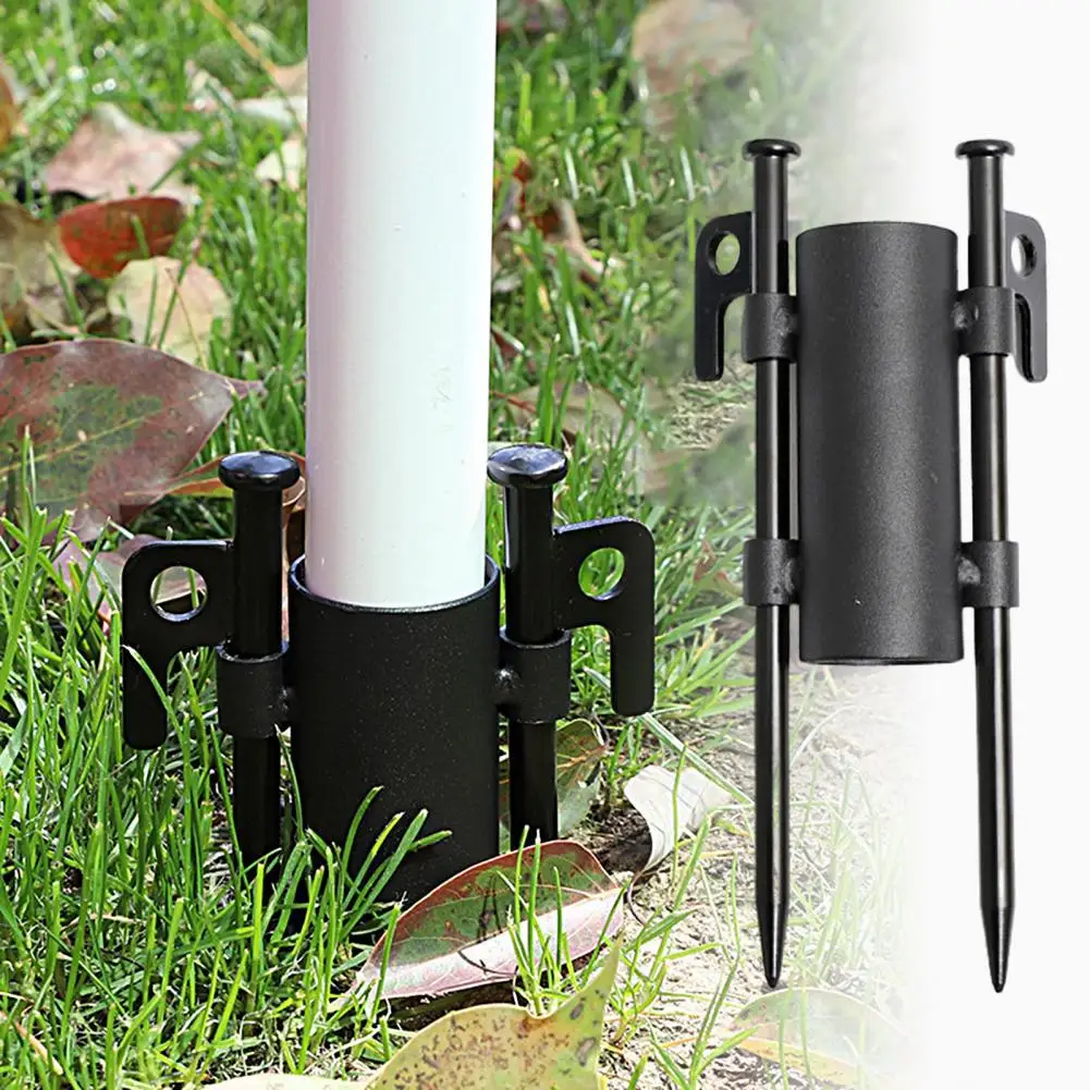 

Outdoor Camping Canopy Pole Holder Metal Nails Portable Reinforced Windproof Fixed Tube Tent Awning Pole Hunting Accessories