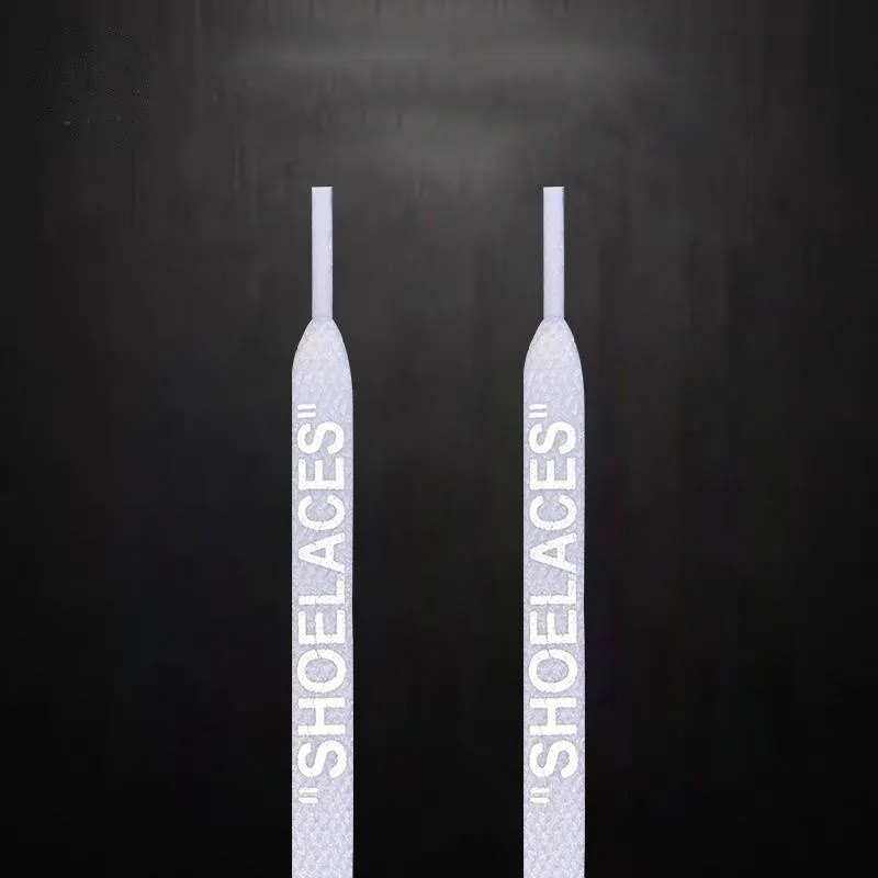 1 Pair High Quality Reflective OW Letter Shoelaces For Women Men High-top Low-top Canvas Flat Shoes Laces