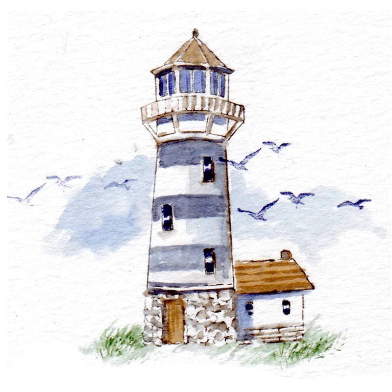 Новинка 2021 прозрачный штамп с изображением маяков и башни для самостоятельного