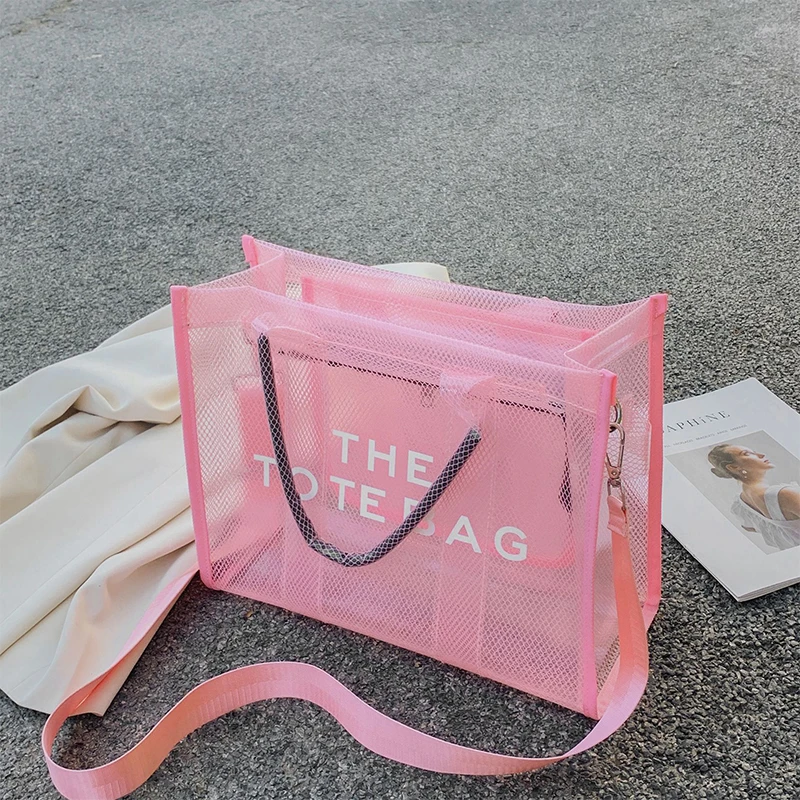 

Women Handbags Transparent Large Tote Bag Designer Clear PVC Luxury Shoulder Crossbody Bags Summer Beach Jelly Bag 2022 Fashion