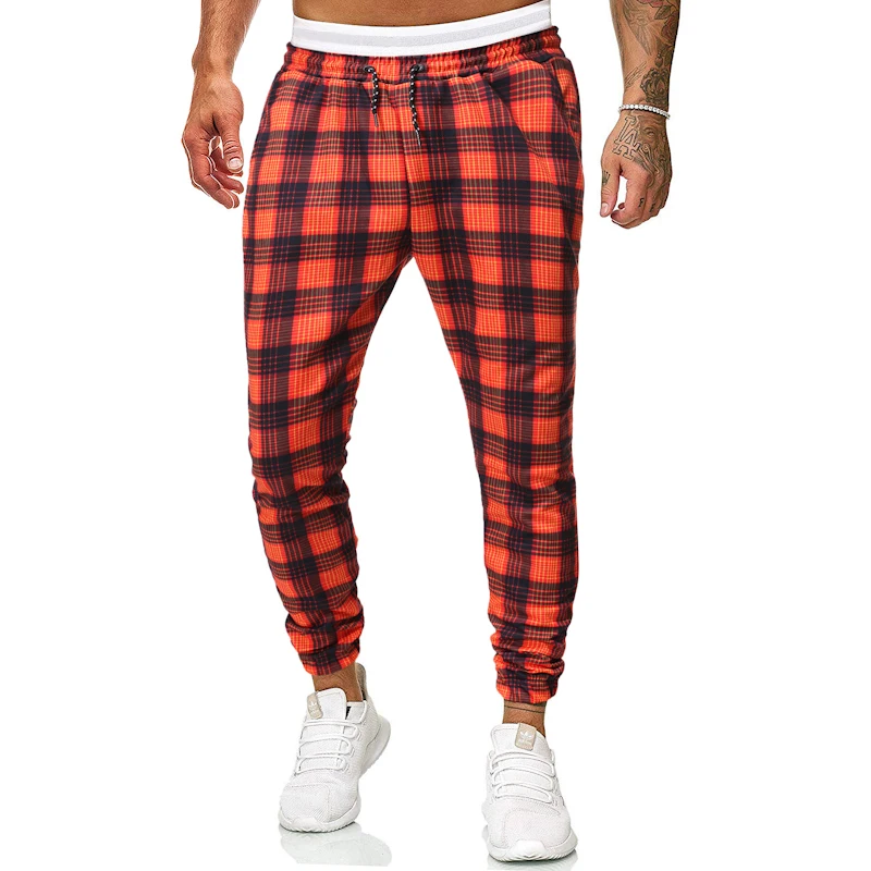 

2022Spring and Autumn Men Pant Plaid Printed Stripe Fashion Length Trouser for casual pants Male Sweatpants Streetwear