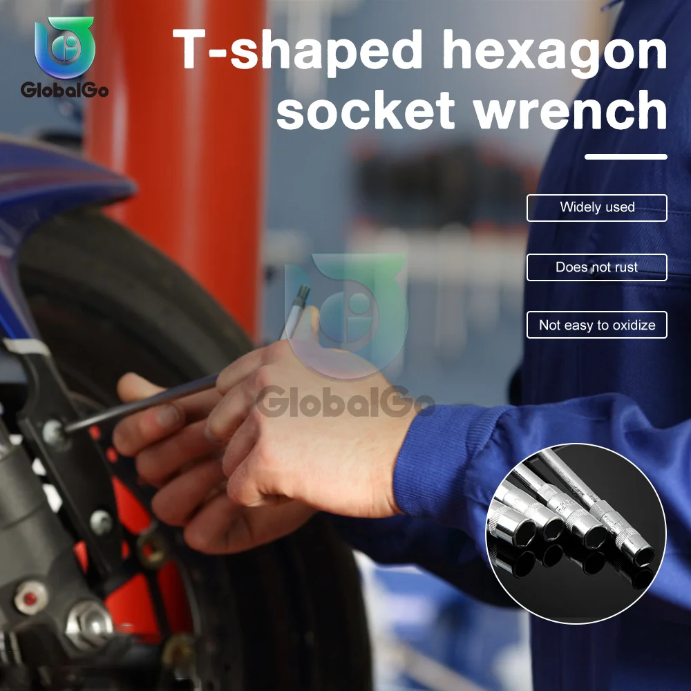 Т-образный ручной инструмент шестигранный торцевой ключ 7 мм 8 9 10 12 13 15 17