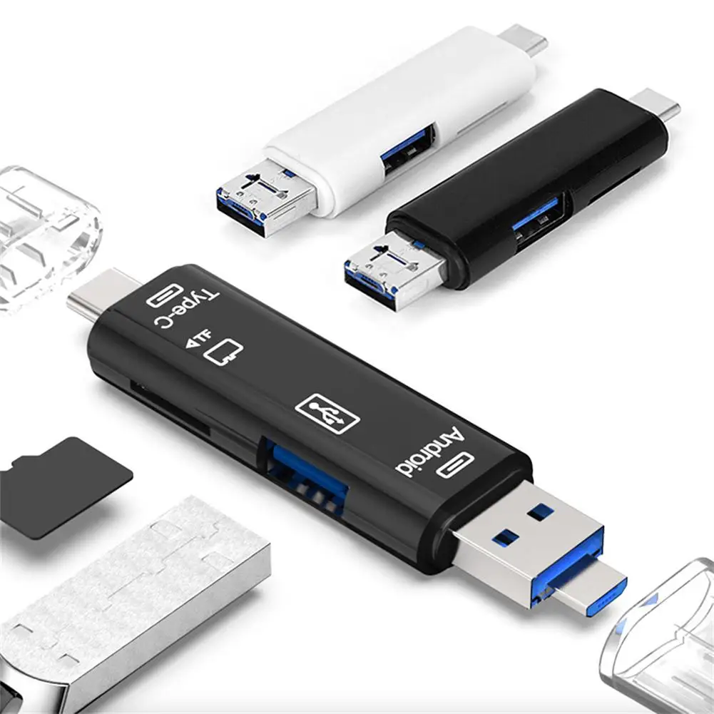 

3-in-1 Usb Card Reader High-speed Tf Micro-SD Usb Type-c Usb Micro Card Reader Portable Data Transmission Converter Tool