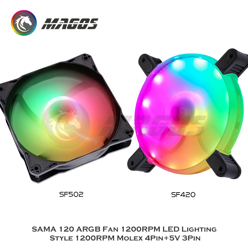 

SAMA 120 ARGB FDB PC охлаждающий вентилятор 12 см чехол вентилятор 1200 об/мин Molex 4Pin + 5V 3Pin