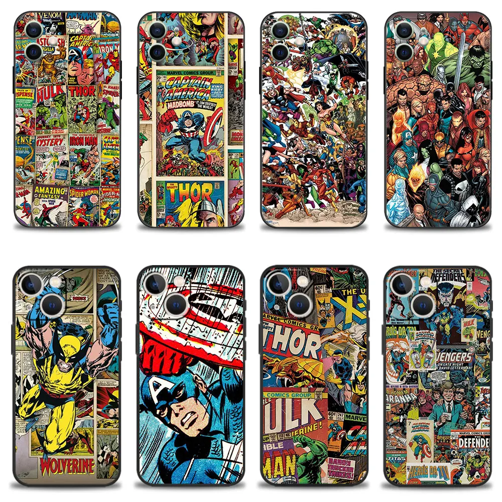 

Coque Retro Marvel Comic Armor Casing For iPhone 14 7 X 13 Pro Max 12 11 8 Plus XR XS 5 6S SE2022 SE2 6 SE Mini