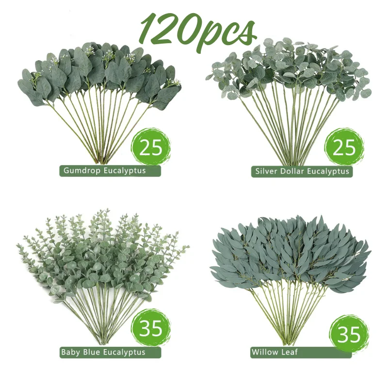 

Искусственные стебли эвкалипта, 4 вида, пластик