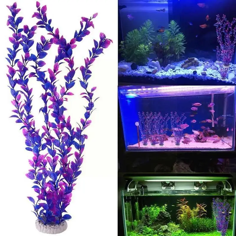 

1pc 25cm Purple Water Grass Artificial Fish Tank Plastic Fake Aquatic Ornament Plant Decorations Aquarium Accessories Plant H7Y7