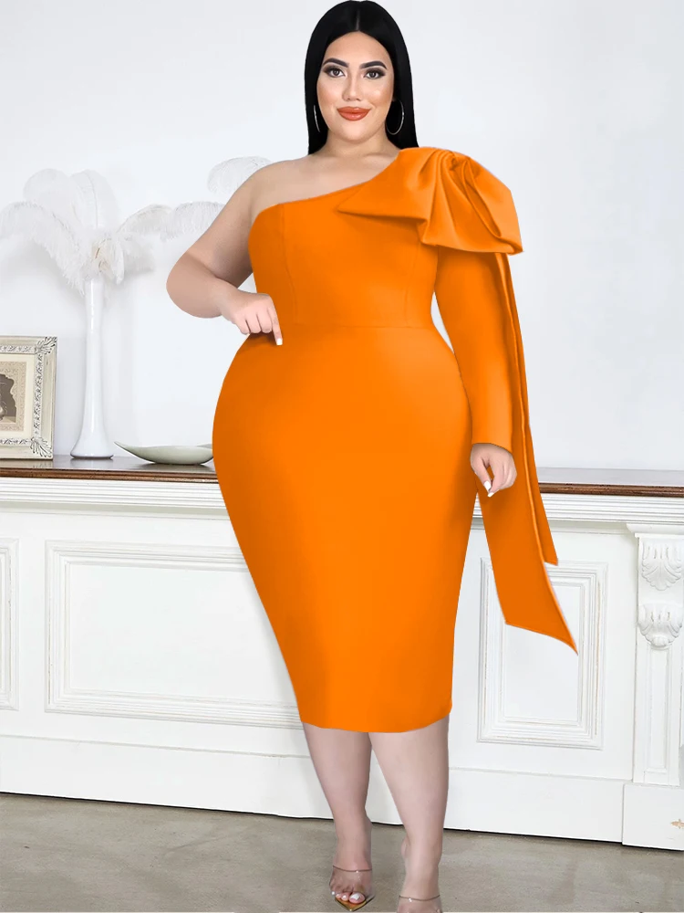 

Off Shoulder Evening Party Dresses for Women Blue Orange Body con Dress Evening Birthday Party Midi Occasion Event Robes 2023