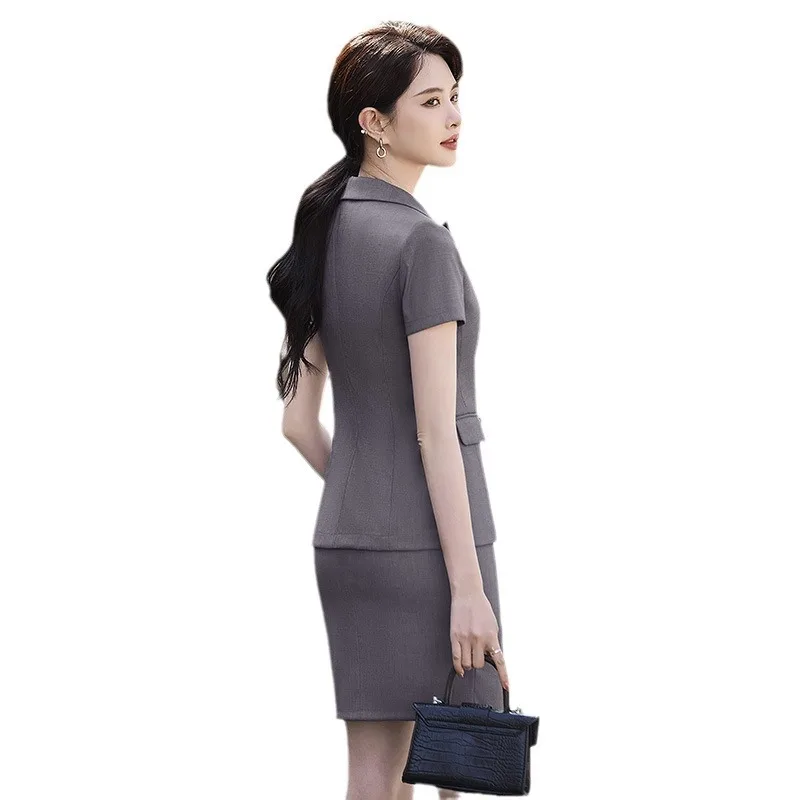 Деловая одежда Женский летний костюм Костюм Ювелирный магазин Прием Золотой