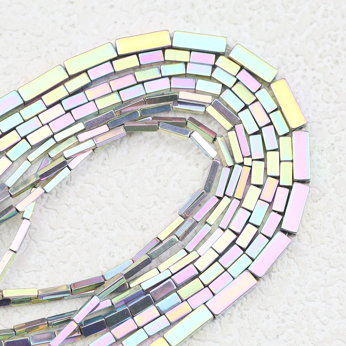 1/2/3 мм фиолетовый красочный прямоугольник с прямым отверстием гематитовый