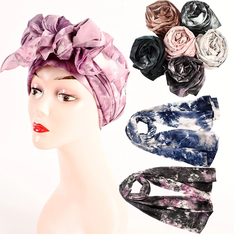 

Tie Dye Chiffon Scarf Headcovering Scarf Plain Gradient Tie Dye Marbling Pearl Chiffon Instant Hijab Shawl Thin Soft