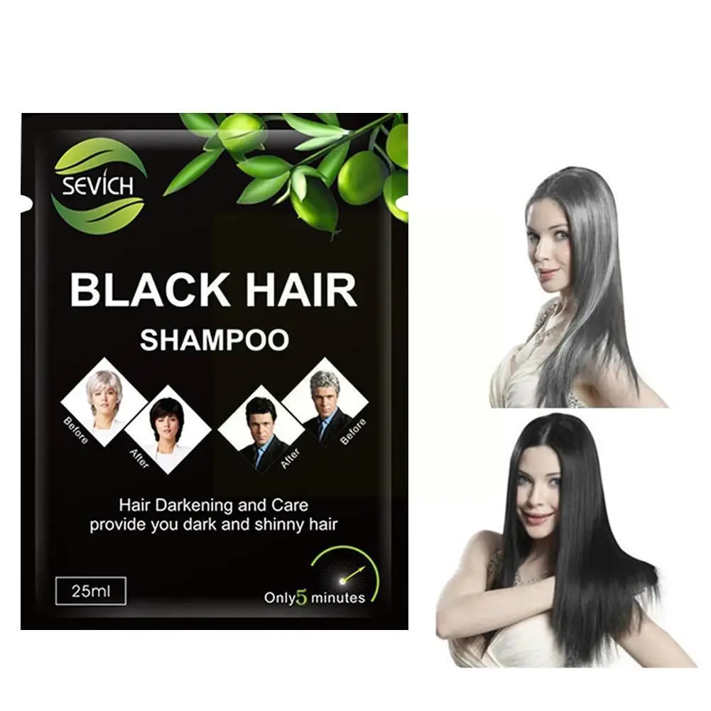 

Органическая натуральная черная краска для мытья, один черный шампунь, быстрая краска для волос всего 5 минут, краска для черных волос для по...