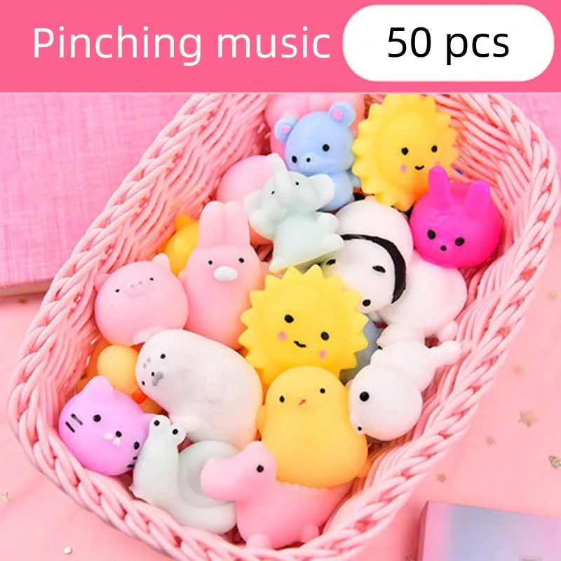 50pcs Small Animal Cute Pet Seal Jun Little Rabbit Creative Toy Pinching Music Decompression Children's Toy