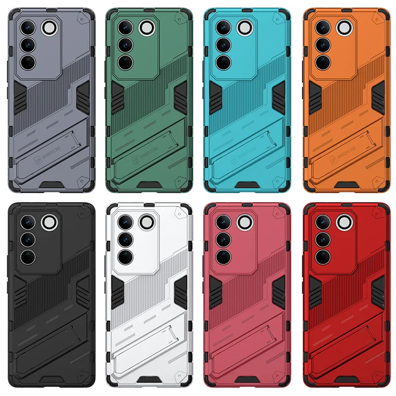 For Vivo V27 Pro 5G Case Cover Vivo V27 Pro Capa New Shockproof Armor Phone Back Bumper Kickstand Holder Funda Vivo V 27 V27 Pro