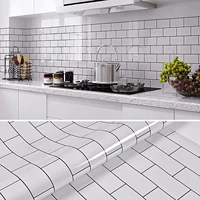 white classic tile pattern contact paper for kitchen decoration vinyl self adhesive peel and stick waterproof wallpaper sticker