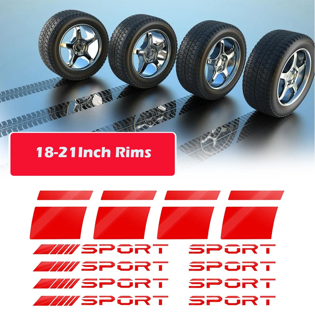 

12 Pieces Set Car Wheel Safety Stickers Vehicle Tire Rim Decorative Reflection Decals Strong Stickiness Automobile