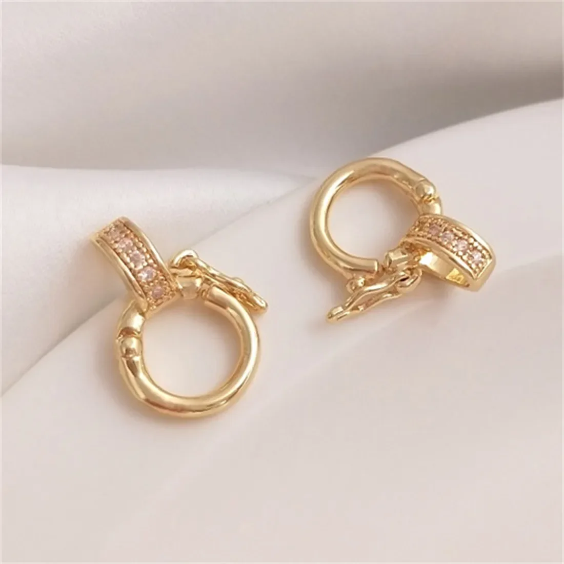 14-каратное золото инкрустированный цирконом универсальная подвесная пряжка