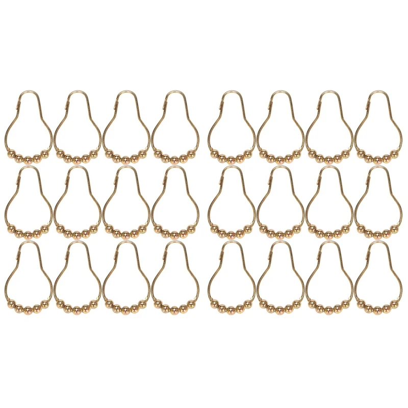 

Easy Install Rustproof Shower Curtain Hooks Frictionless Stainless Steel - Easy Glide Shower Rings 24 Hooks