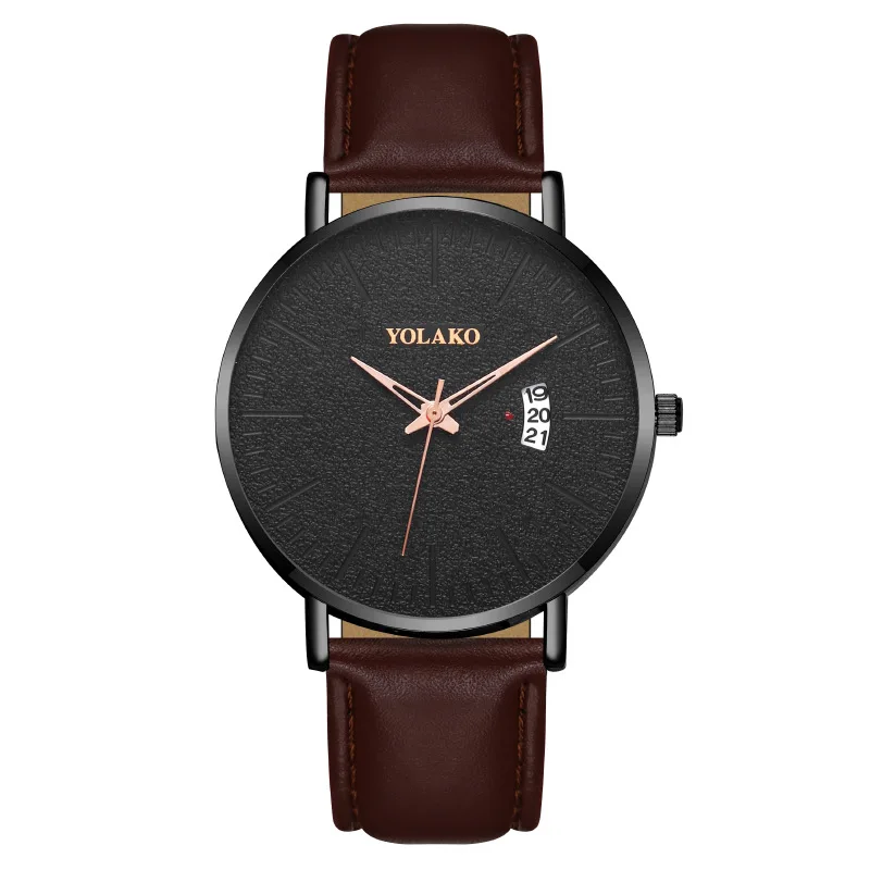 

Business Digital Wristwatches For Men Watch Simple Thin Brown Leather Calendar Mens Quartz Watch Zegarek męski Relogio Masculino