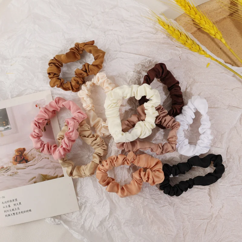 Однотонные винтажные атласные резинки для девочек эластичные волос заколка