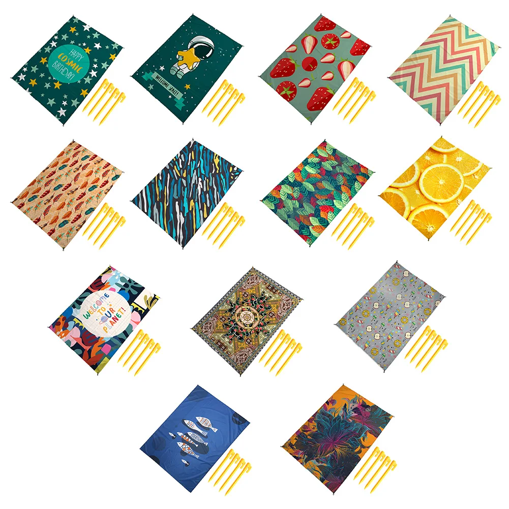 

1,4x 2 м водонепроницаемое карманное пляжное одеяло, складной матрас для кемпинга, портативный легкий коврик, открытый коврик для пикника, оде...