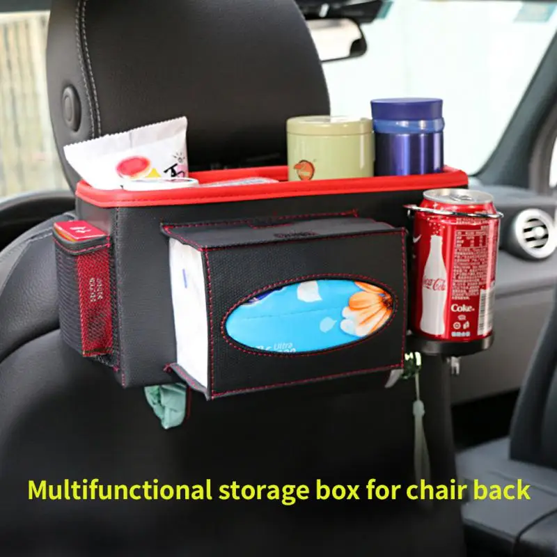 

Car Rear Seat Back Organizer Storage Bag Multifunctional Leather Storage Box Auto Stowing Tidying Interior Accessories Supplies
