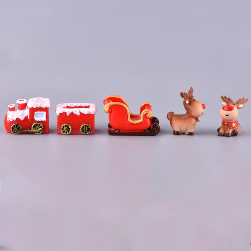 Рождественские украшения Санта-Клаус Сани Автомобиль Локо Микро Пейзаж