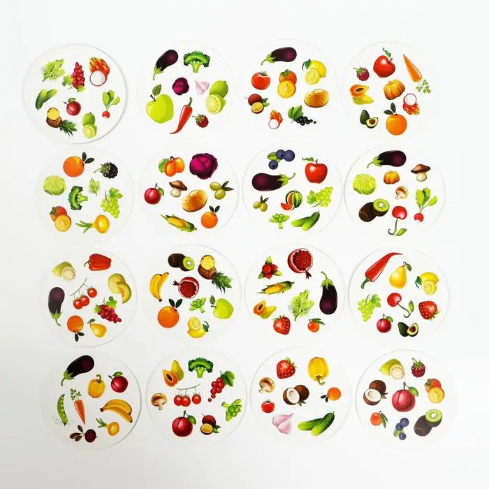 Настольная игра Дуббль. Овощи и фрукты на реакцию внимание 20 карт 5+ | Игрушки