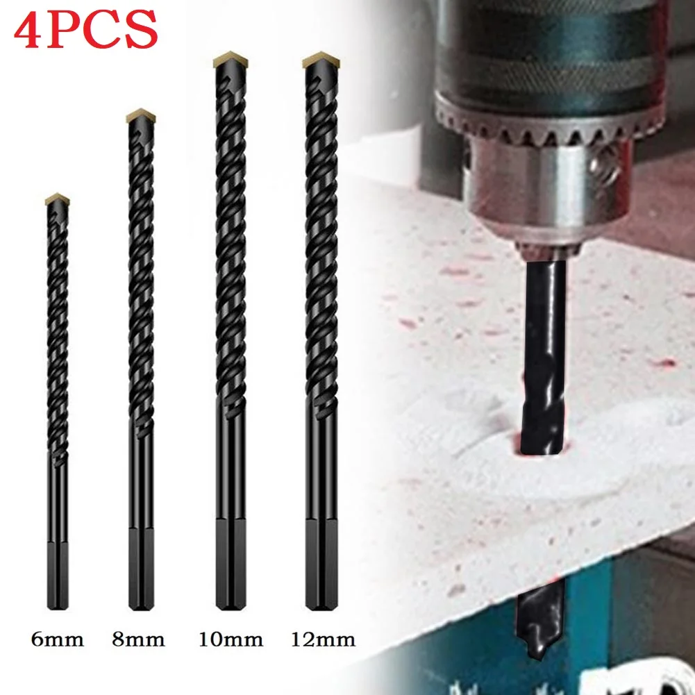 

4pcs 6/8/10/12mm Multifunction Triangle Drill Bit Ceramic Wall Glass Hole Cutter Tile Concrete Brick Punching Hole Diamond Drill