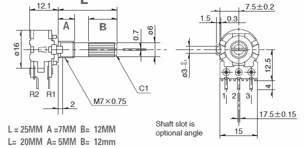 Потенциометр двойного громкости Alps RK163 A50k A100K цветок 25 мм