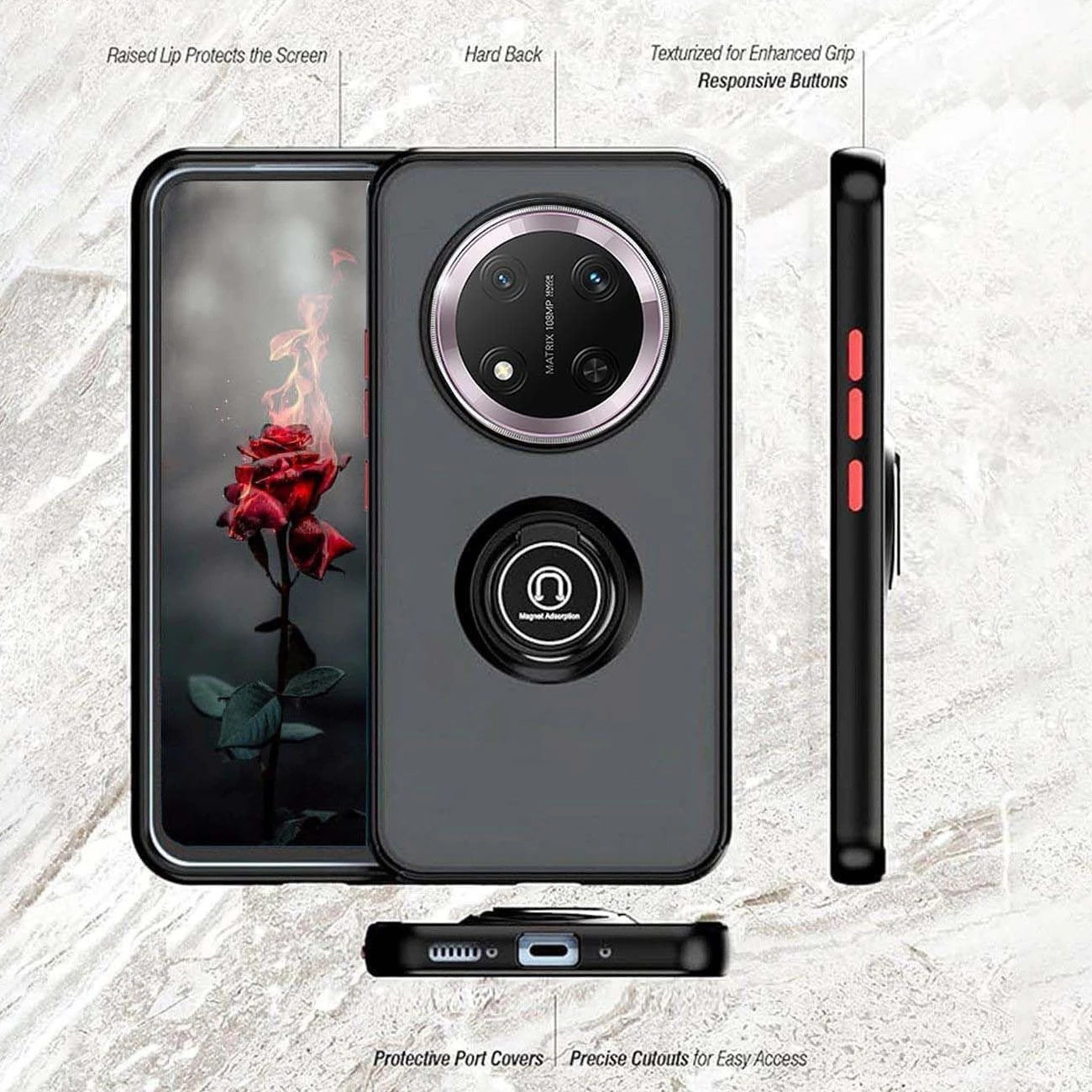 Бронированный матовый чехол для Honor Magic 7 Lite 5G Magic7 Pro X9c кольцо-подставка магнитный