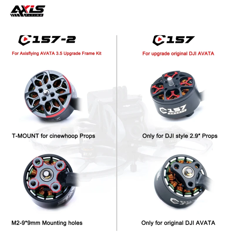 Axisflying C157 1507 3650KV C157-2 3750KV Бесщеточный двигатель 4S Lipo для FPV AVATA Дрон Квадрокоптер 3 ~ 4