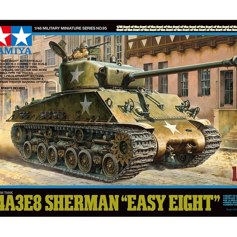 Фото Tamiya 1/48 Мировая война II Американский средний танк M4a3e8 «Шермен» 32595, военная периферия, собранная модель танка, игрушка №1